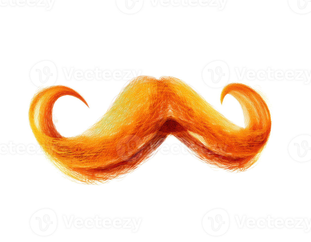 Quirky orange mustache for fun designs and creative projects png