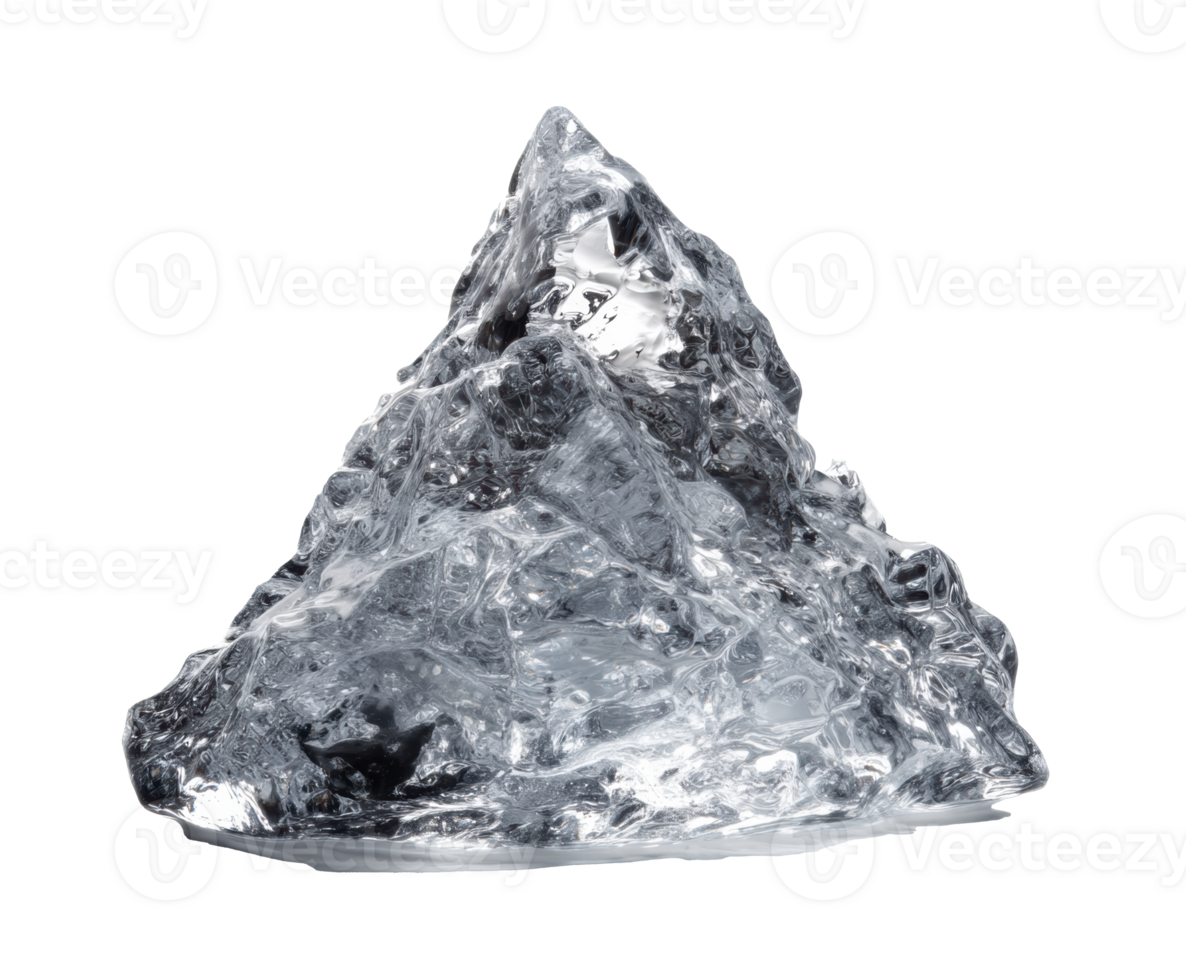 Clear ice mountain sculpture for winter decoration or design use png