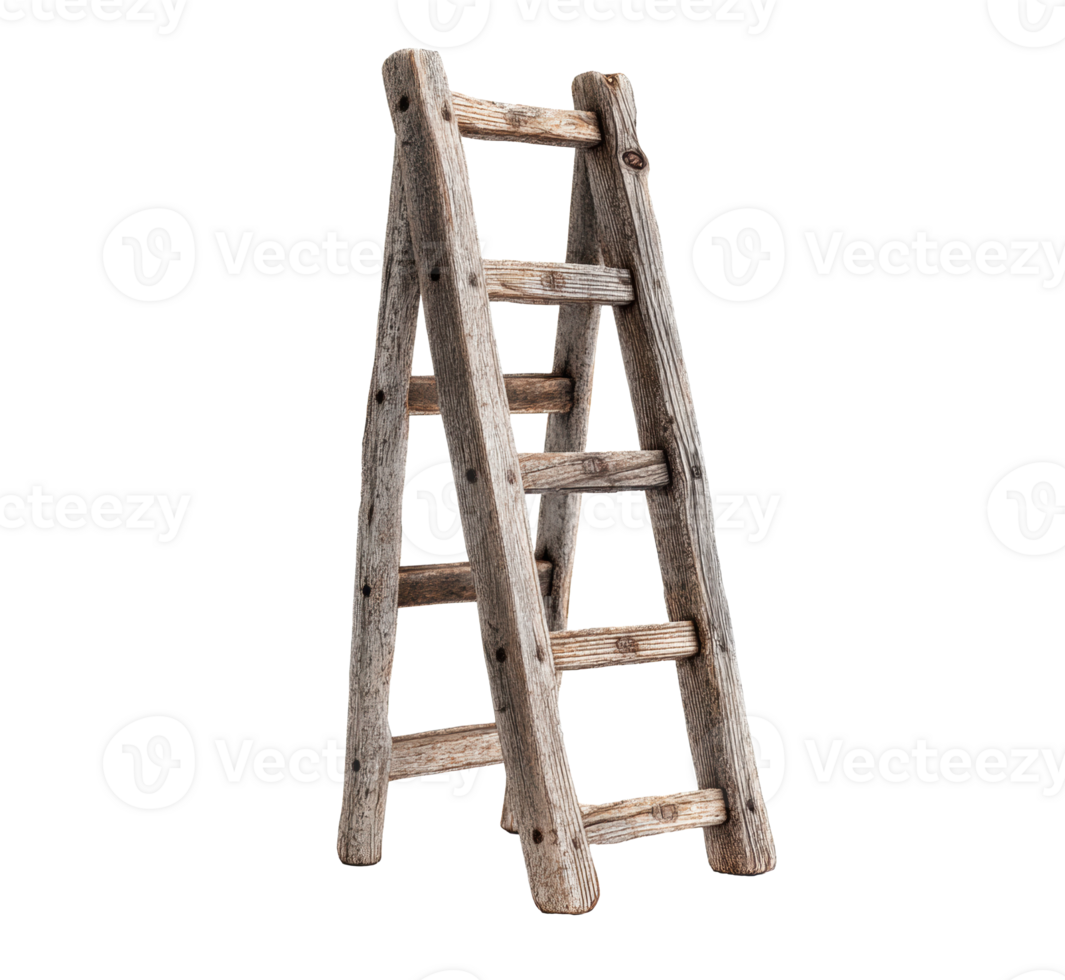 Rustic wooden ladder design for home decor and DIY projects png