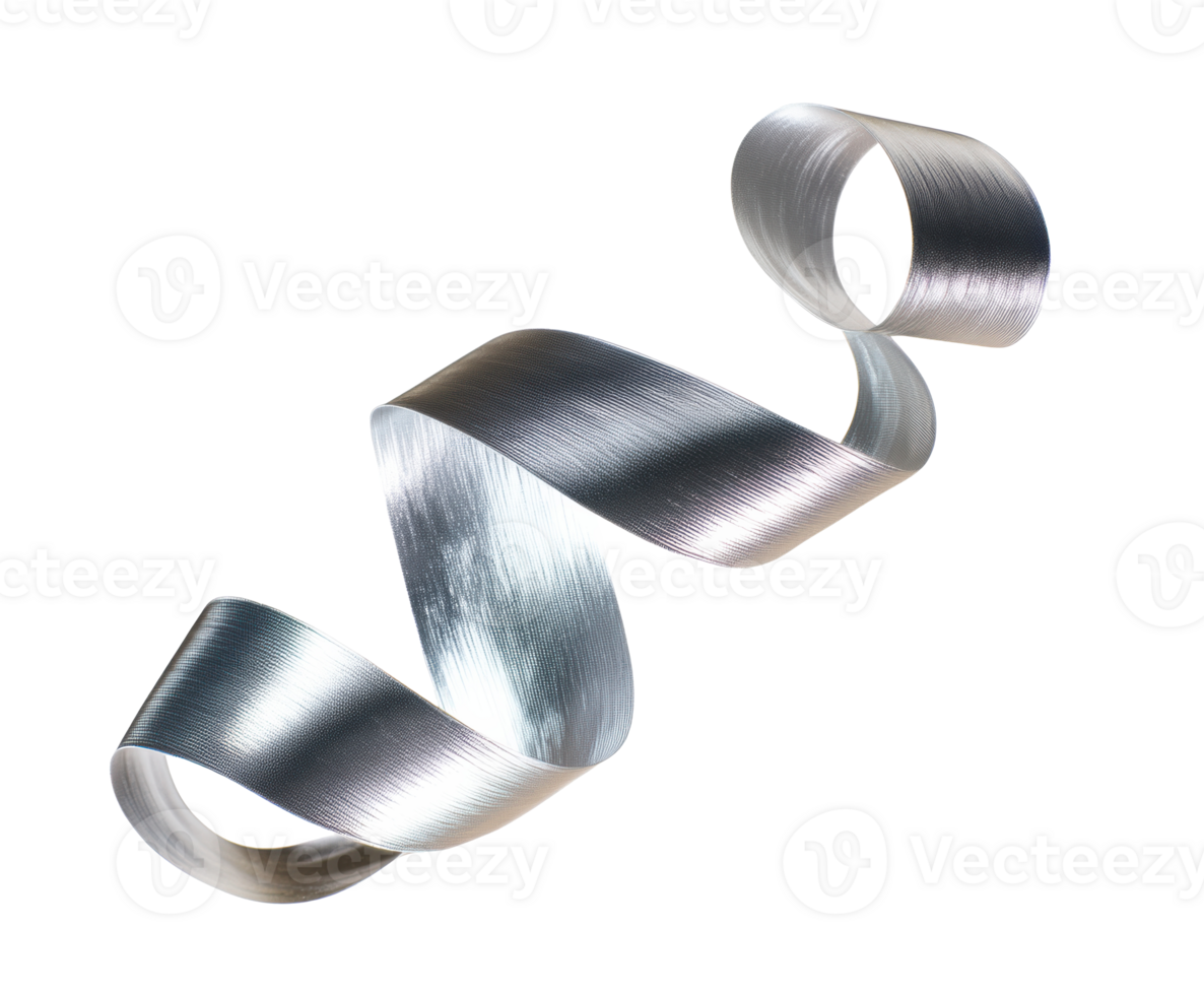 Metallic ribbon design for creative projects and decorations png