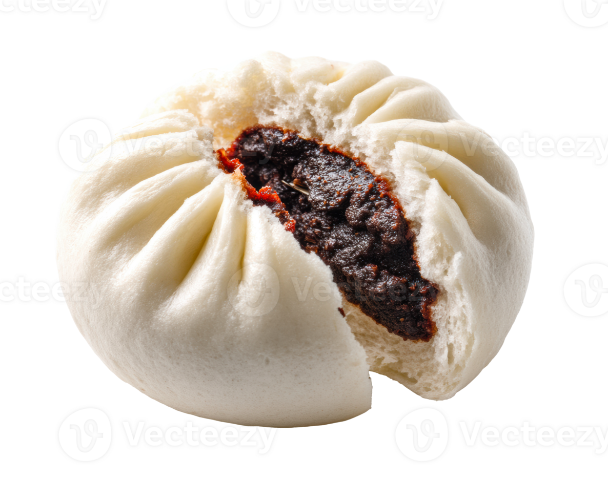 Savory steamed bun with red bean filling ready for tasting png