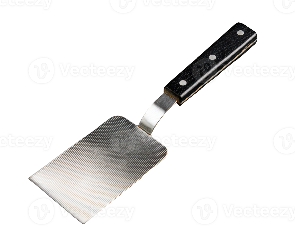 High-quality metal spatula with wooden handle for kitchen use png