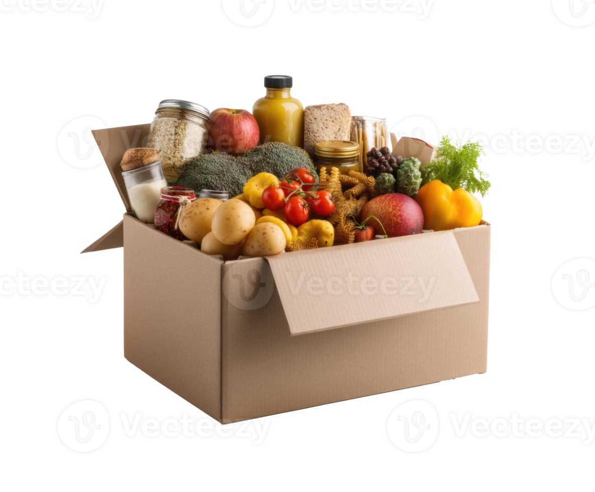 Fresh produce box for healthy cooking and meal prep ideas png