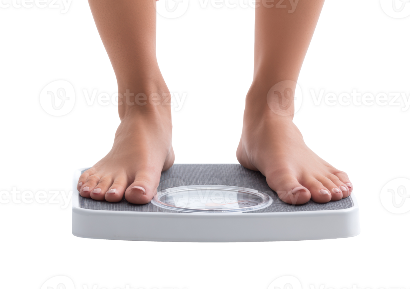 Weight measurement achievement on a scale for health tracking png