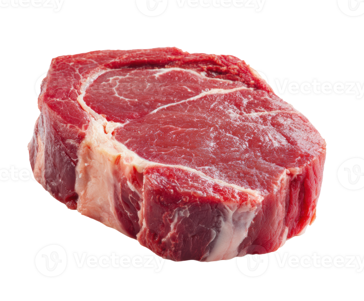 Fresh cut ribeye steak ready for cooking and grilling preparation png