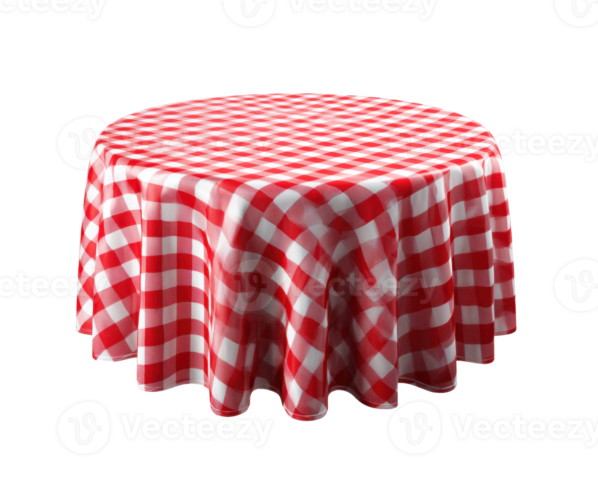 Red and white checkered tablecloth suitable for festive dining events png