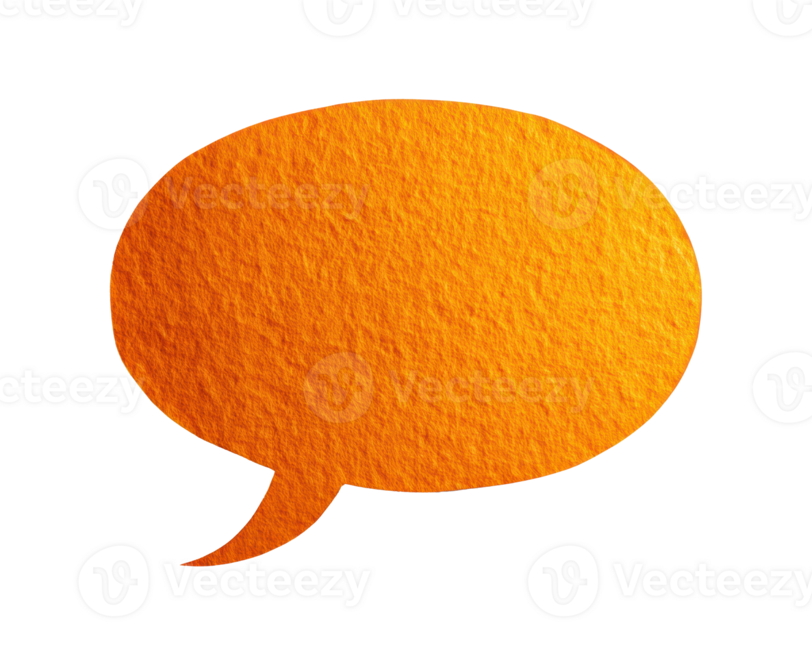 Bright orange speech bubble design for communication graphics png