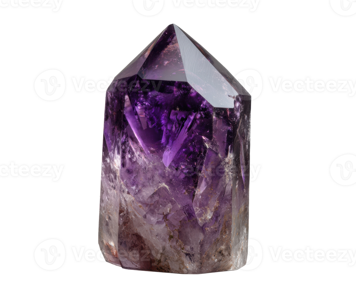 Amethyst crystal point for healing and meditation practices png