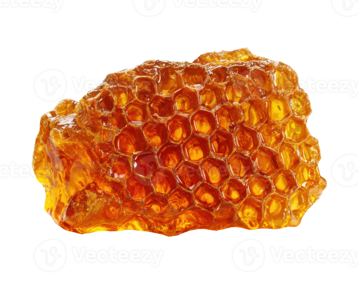 Natural honeycomb showcasing vibrant golden texture and structure png