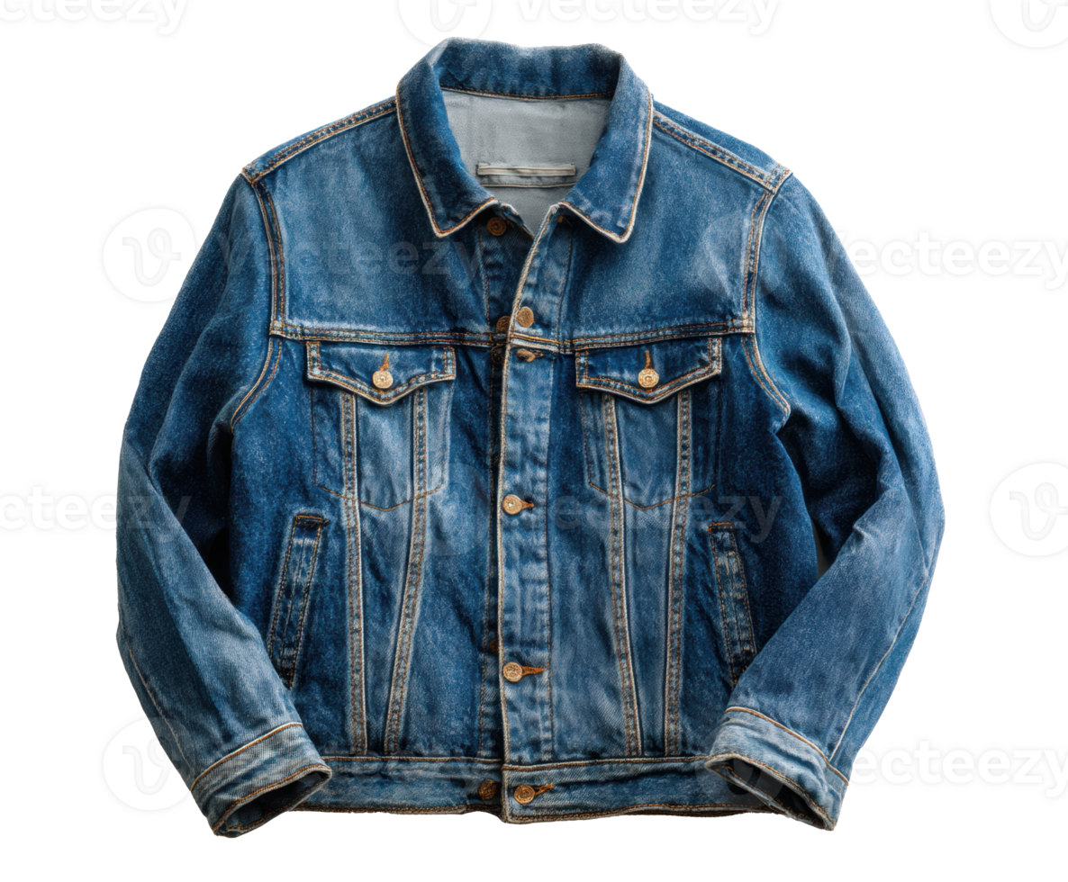 Denim jacket for casual wear in classic blue style png