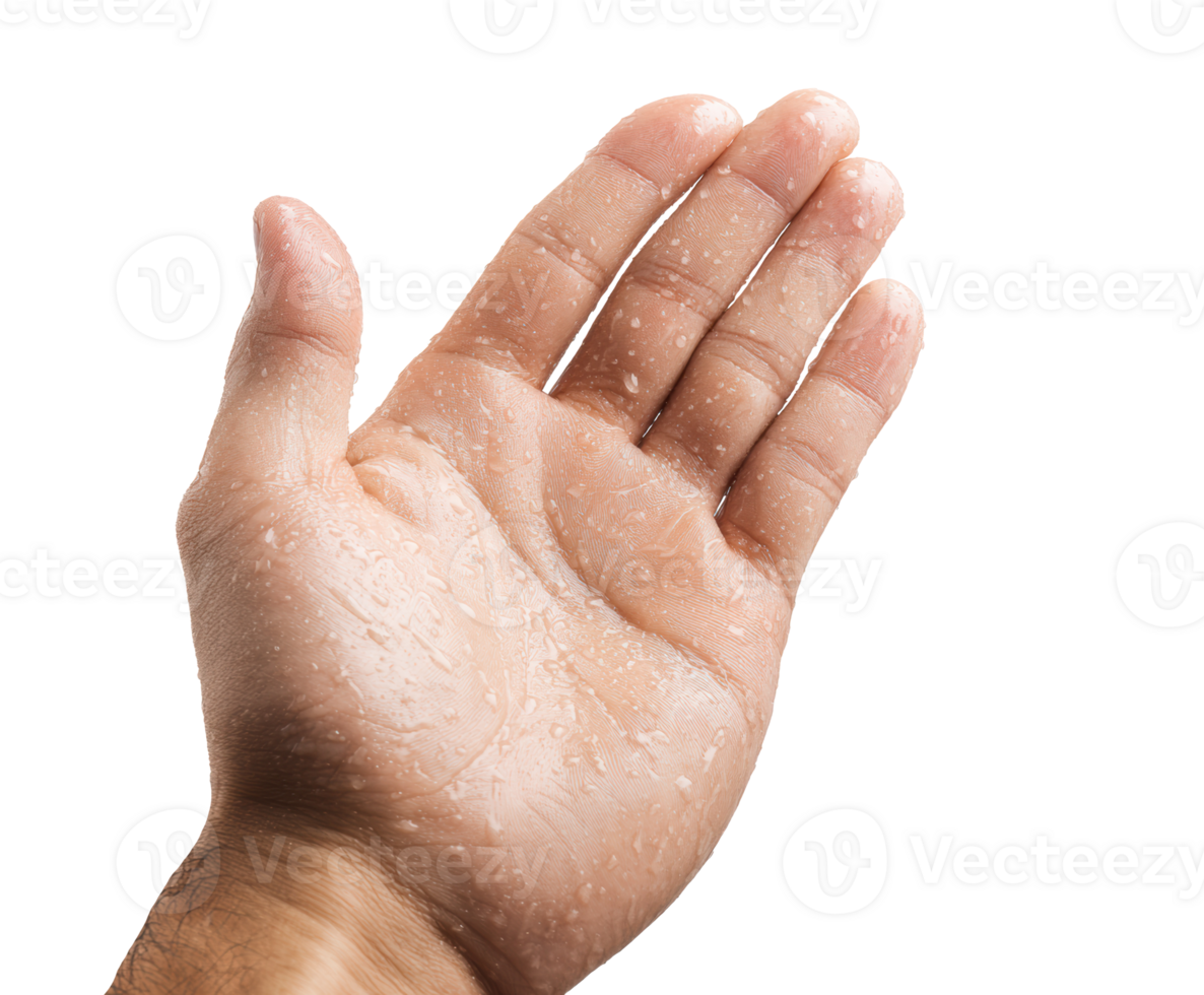 Human hand with droplets showcasing freshness and cleanliness png