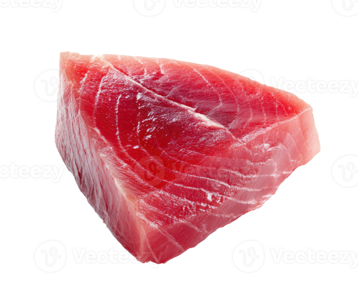 Fresh tuna slice for gourmet meal preparation and presentation png