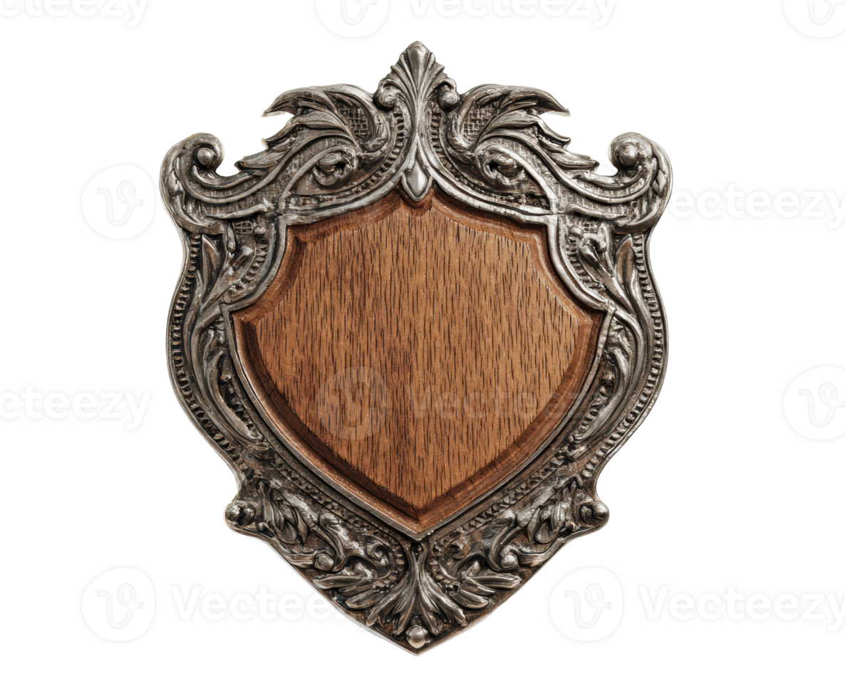 Elegant ornamental shield plaque for awards and recognition display png