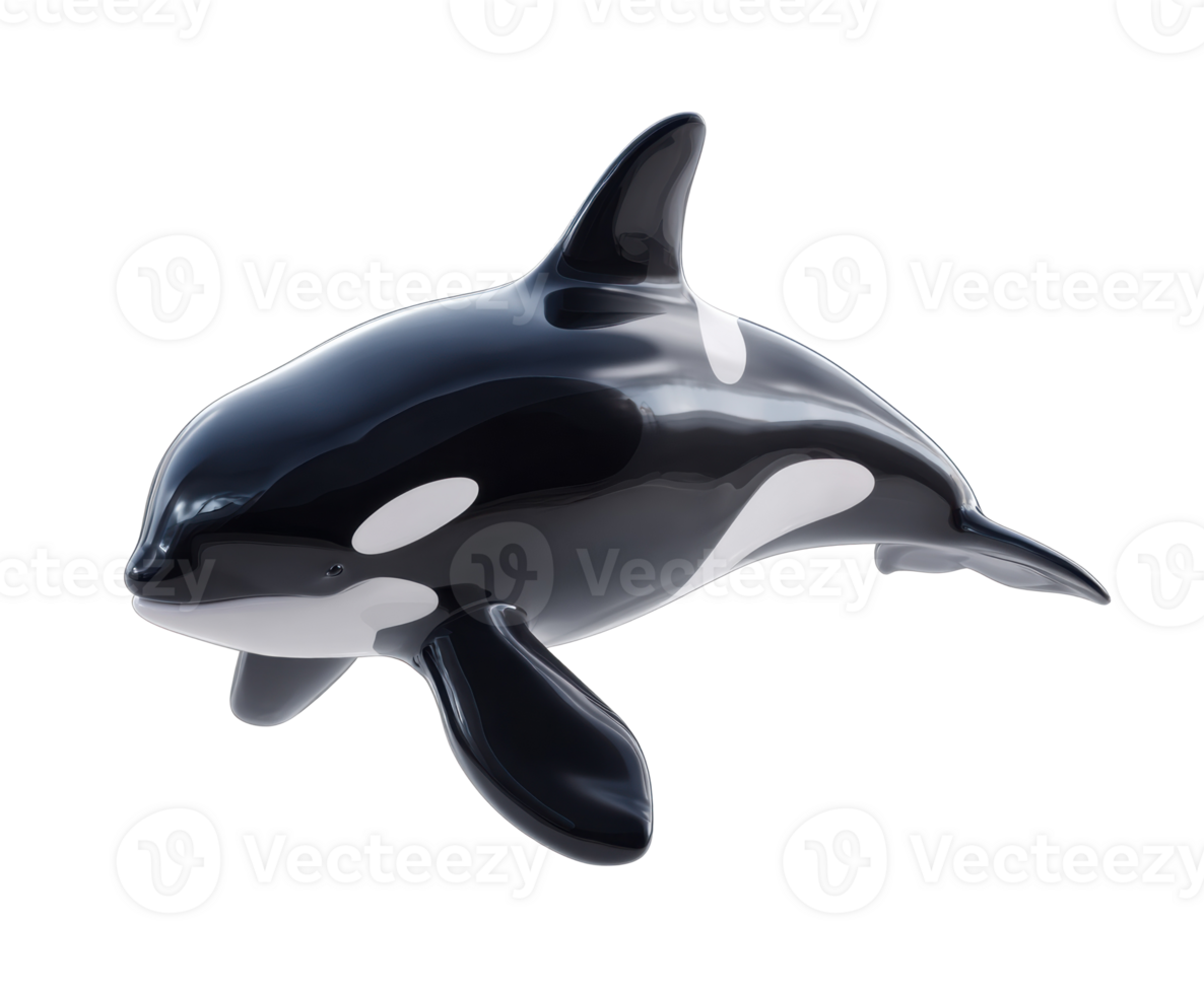 Orca swimming gracefully in the ocean during a sunny day png