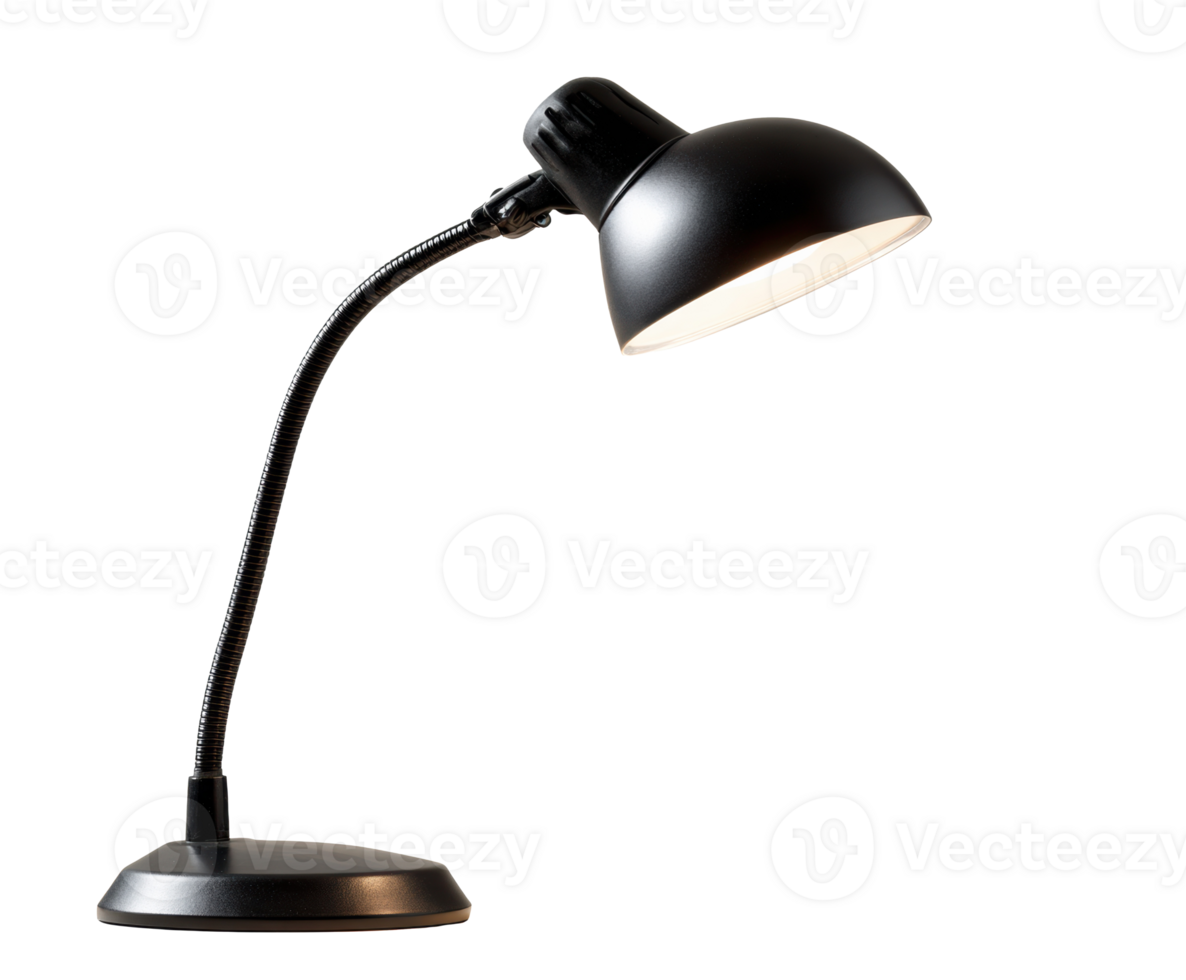 Adjustable desk lamp with a sleek black design for workspace lighting png