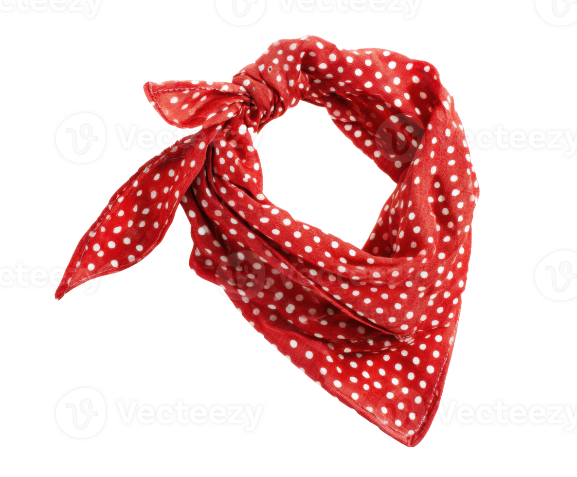 Red polka dot bandana for stylish accessory and fashion trends png