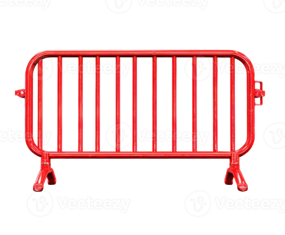 Bright red barricade for crowd control during events and construction png