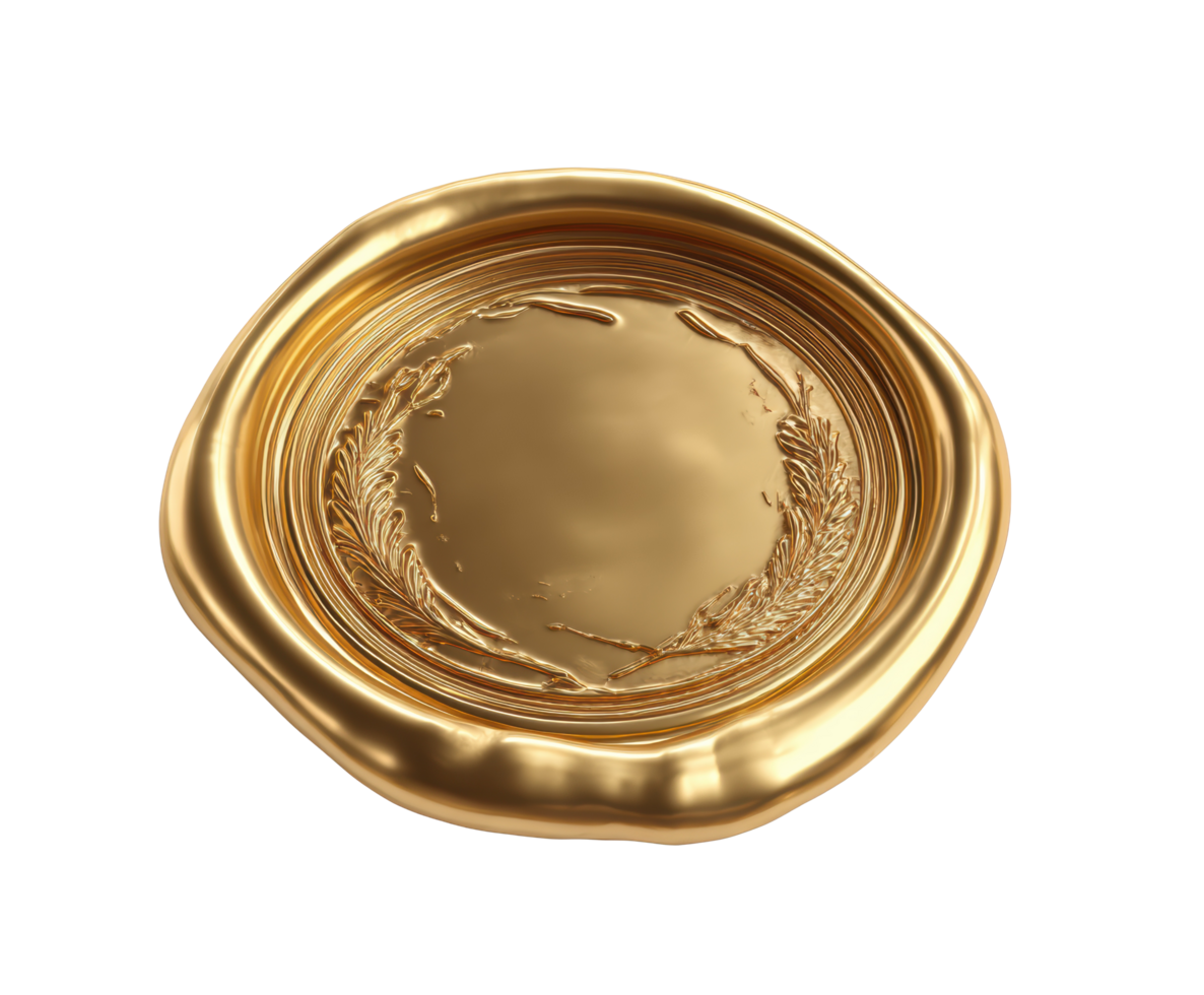 Golden seal with intricate design for awards and recognition png