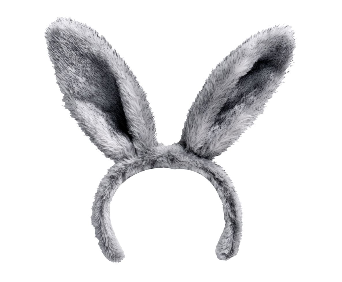 Soft gray bunny ears for festive celebrations and fun activities png