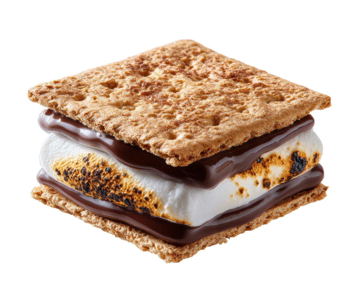 Savoring classic s'mores with toasted marshmallows and chocolate png
