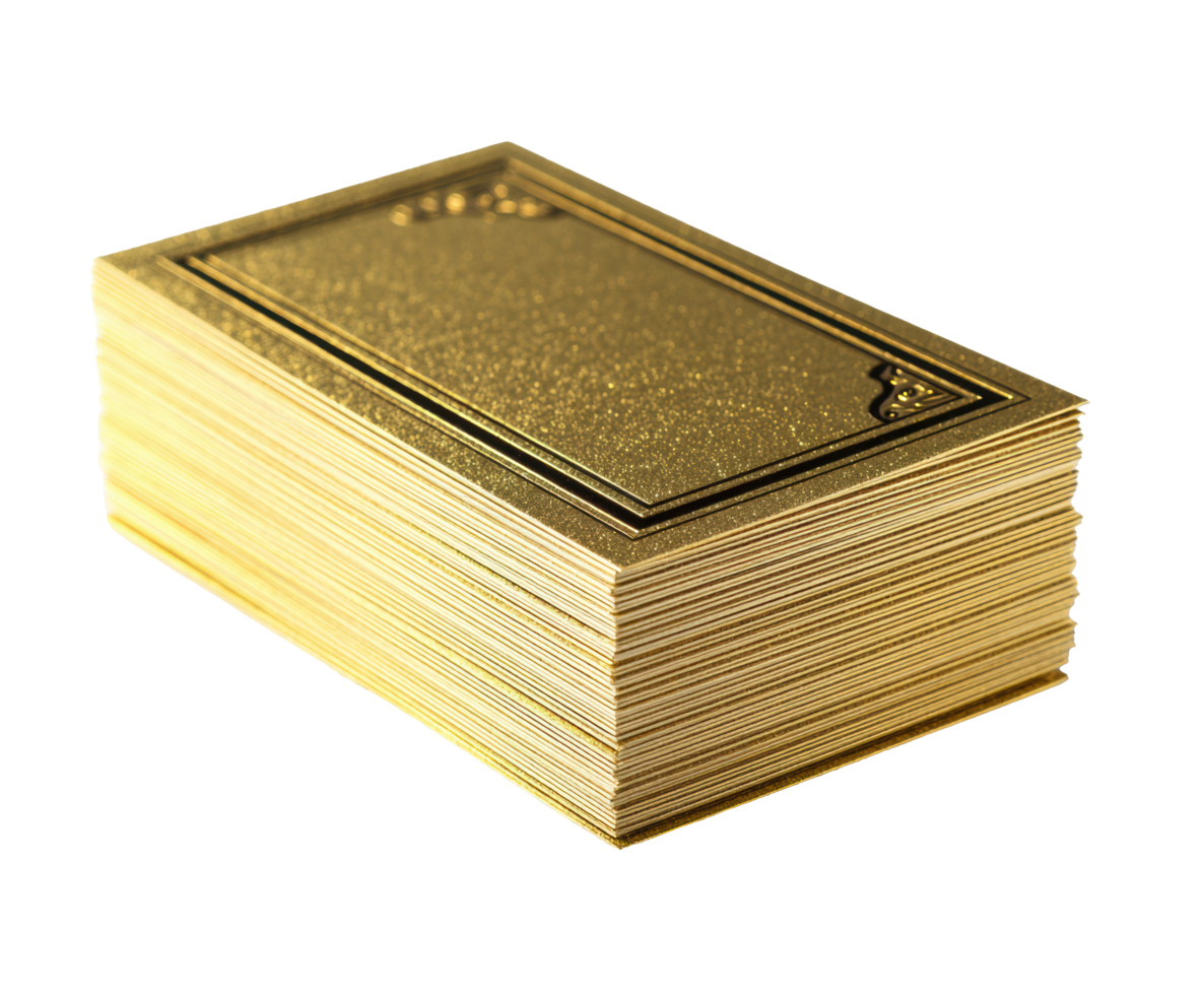 Elegant gold business cards for professional networking or branding png