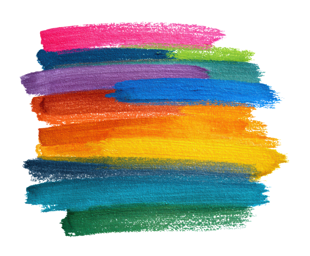 Vibrant color strokes for creative design and artistic projects png