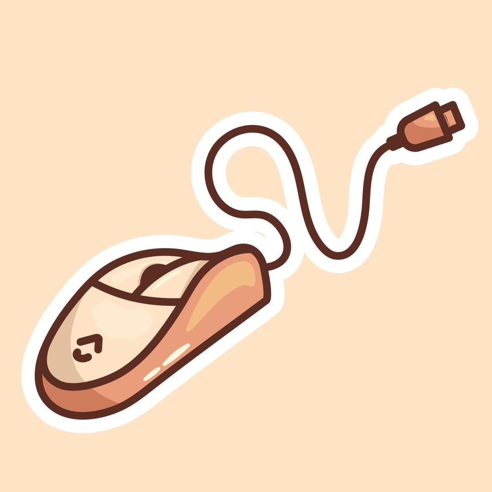 Computer Mouse Sticker-Online Learning Device vector