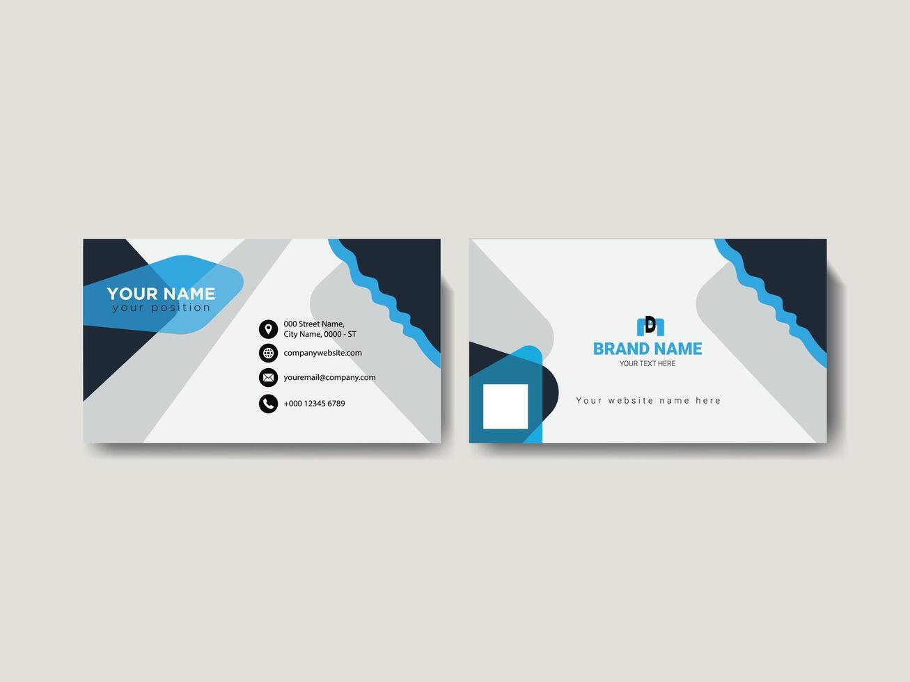 Elegant and modern blue business card design vector