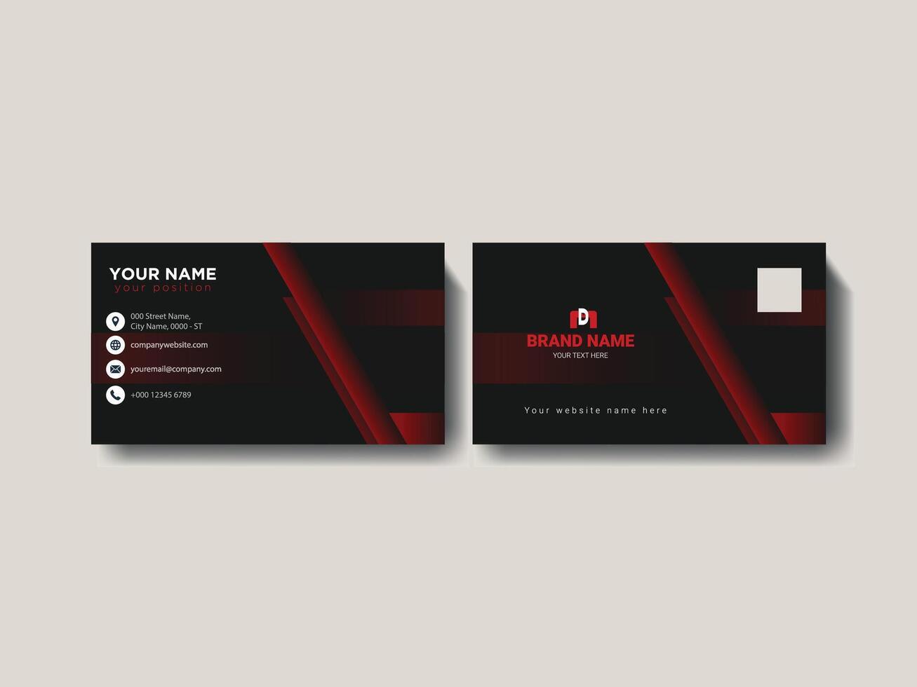 Creative leaf business card design stock illustration Business Card vector