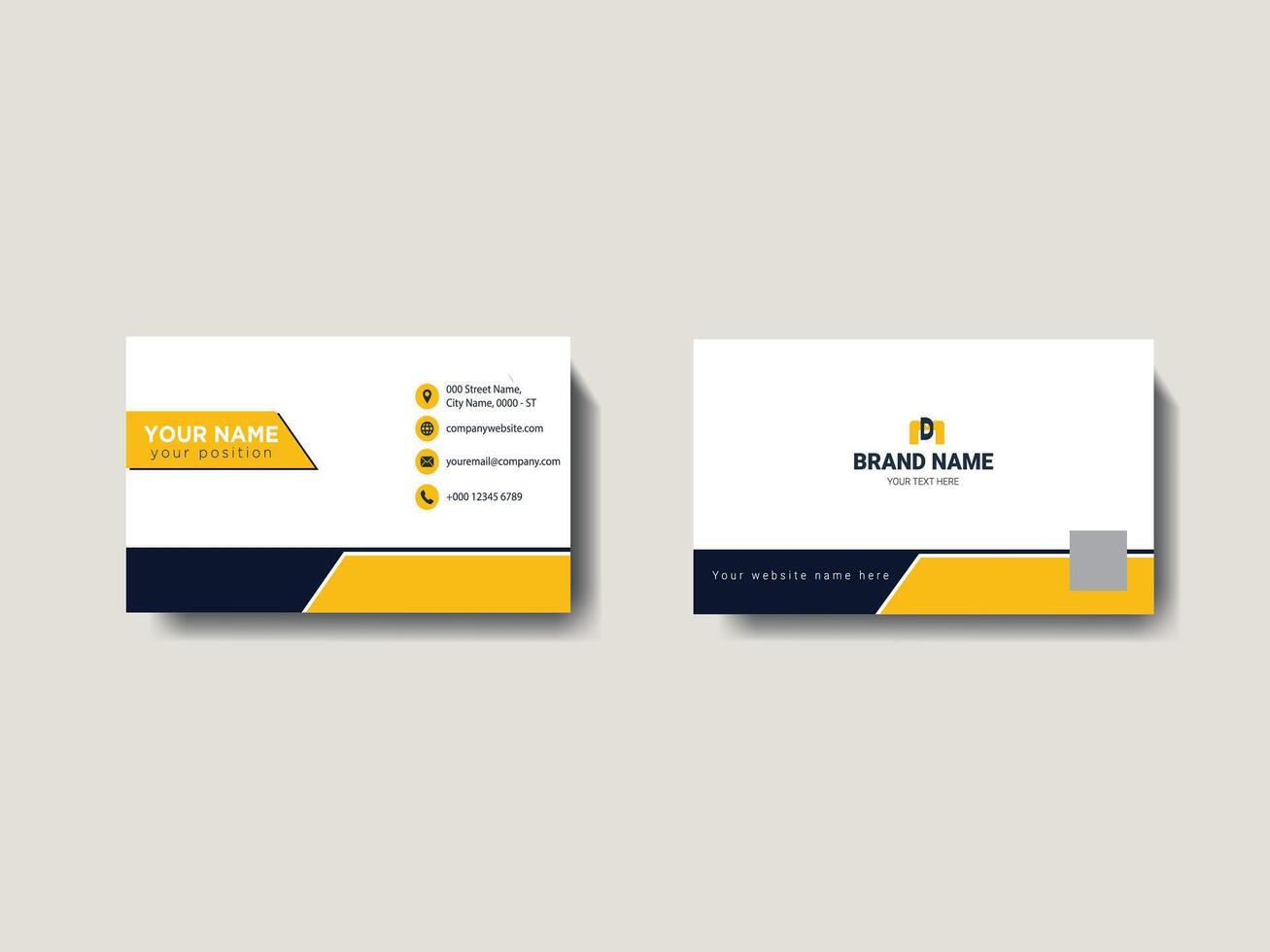 creative business card template with dark and yellow color business card design Pro vector