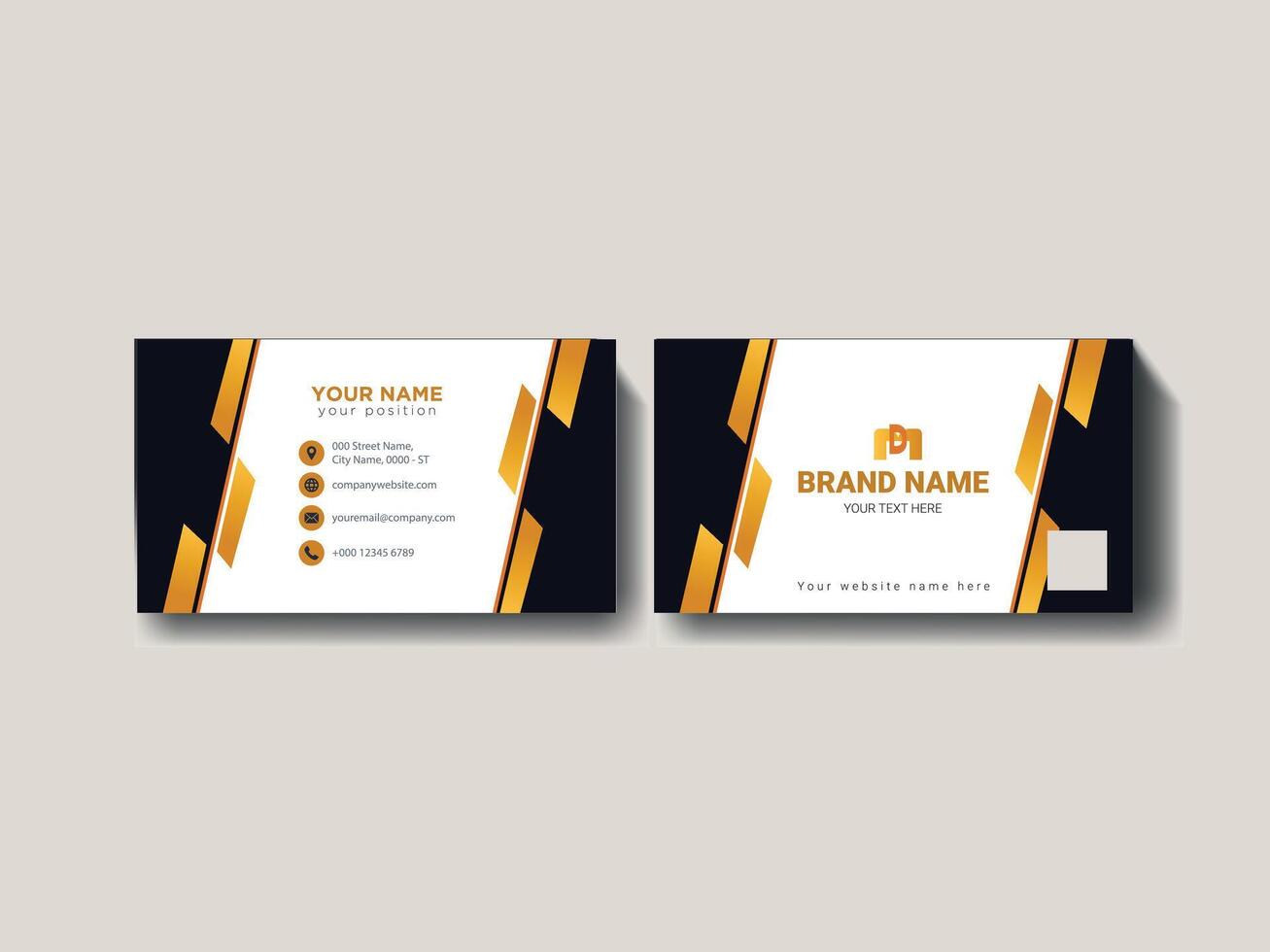 double side business card template vector