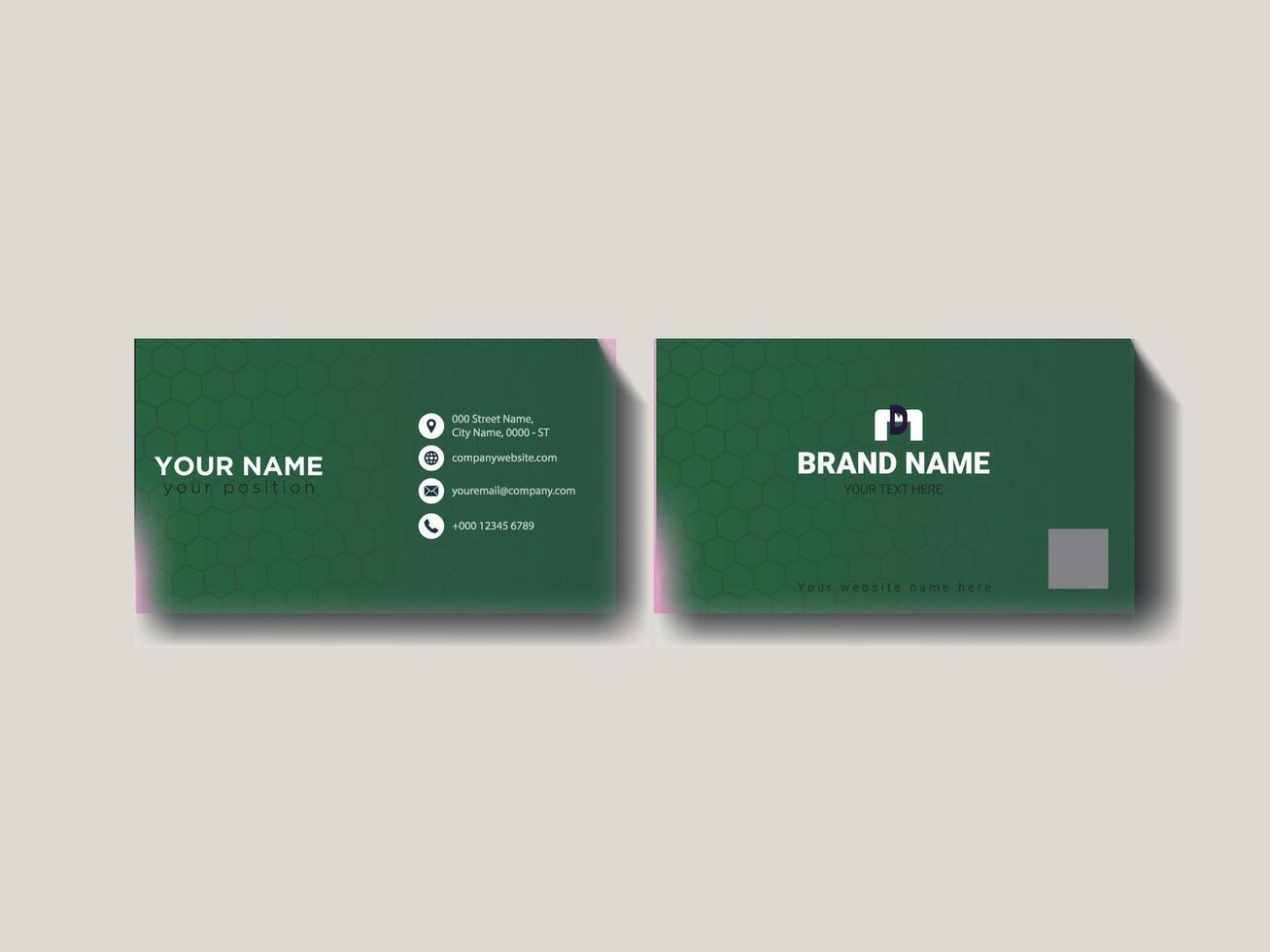 Stylish Green Business Card Design vector