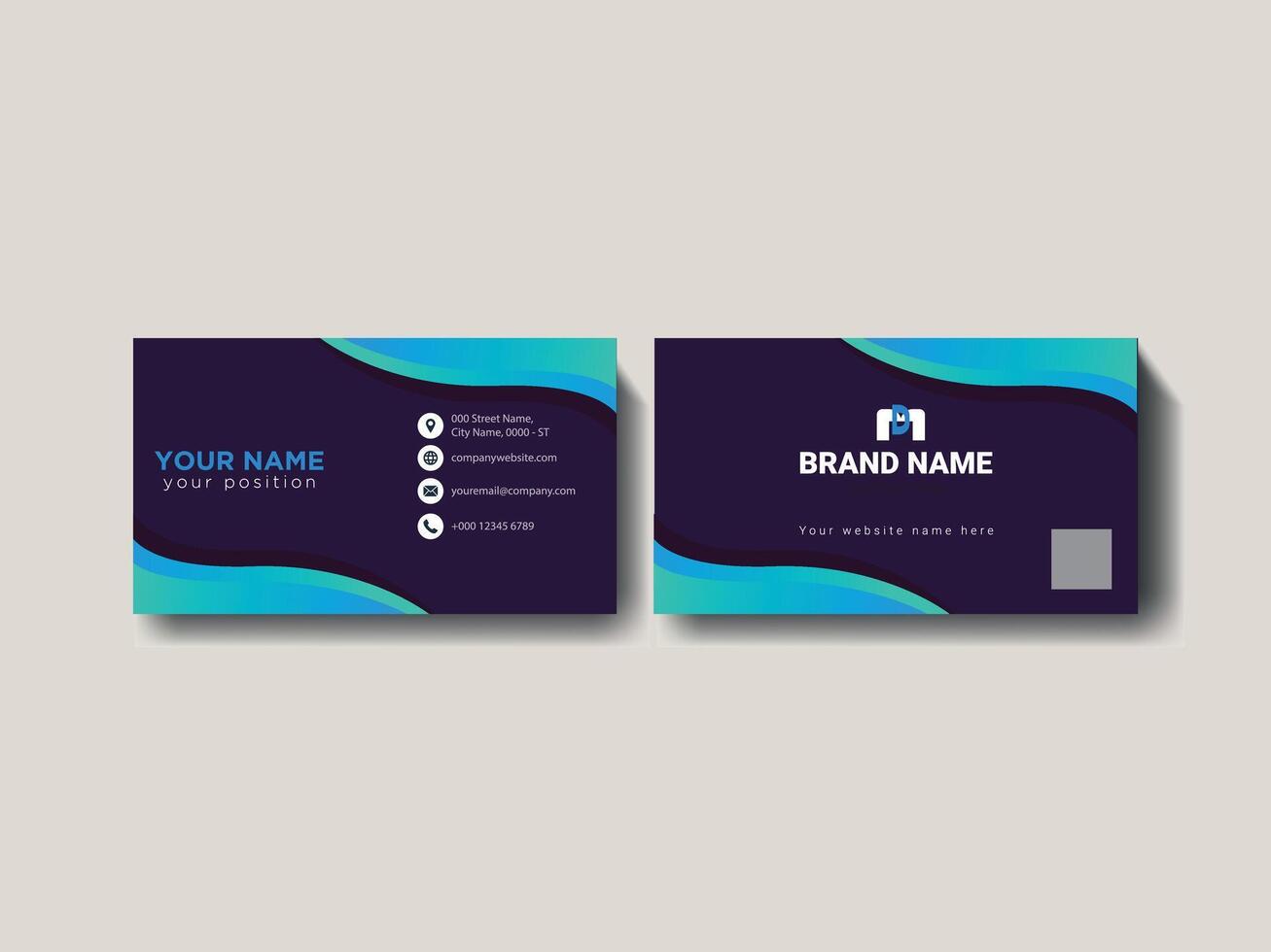 Elegant business card template with abstract geometric texture 356 pro vector