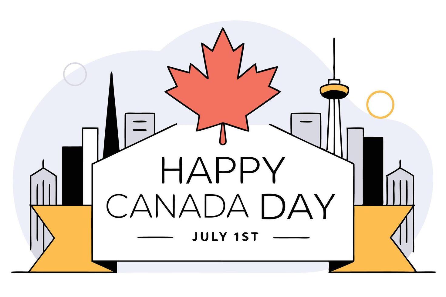 Celebrate the spirit of Canada Day with a beautiful red maple leaf banner crafted for July first festivities that capture national pride and community joy vector