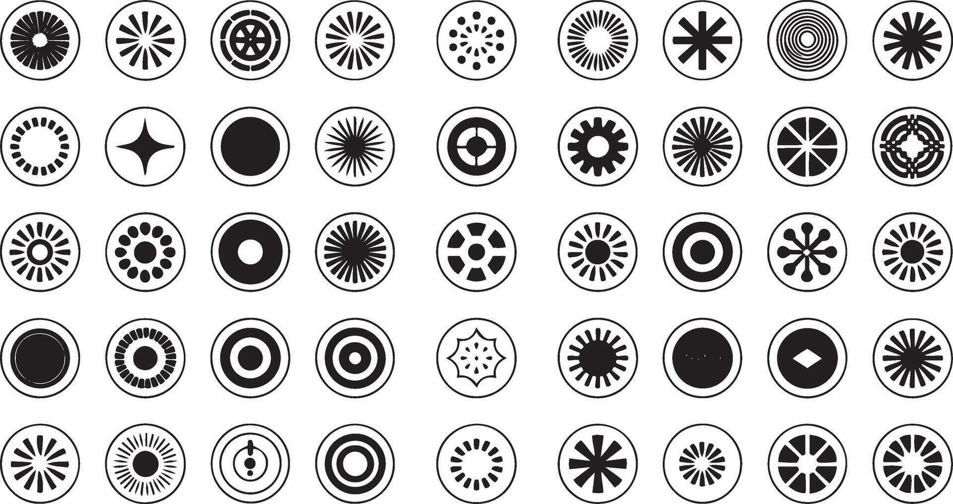 Collection of empty circle stickers and circular banners for design projects vector