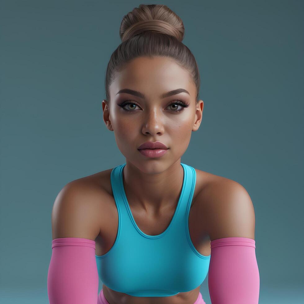 Beautiful fitness coach photo