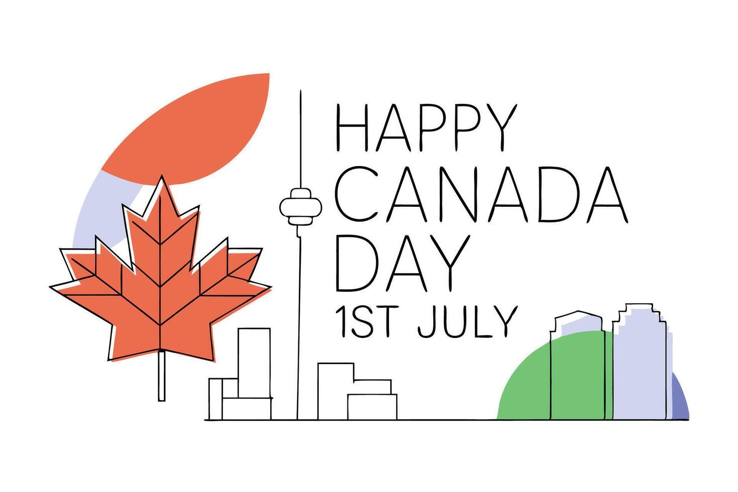 Happy Canada Day July First Banner with Red Maple Leaf Celebrating National Unity and Pride with a Clear and Attractive Visual Message vector