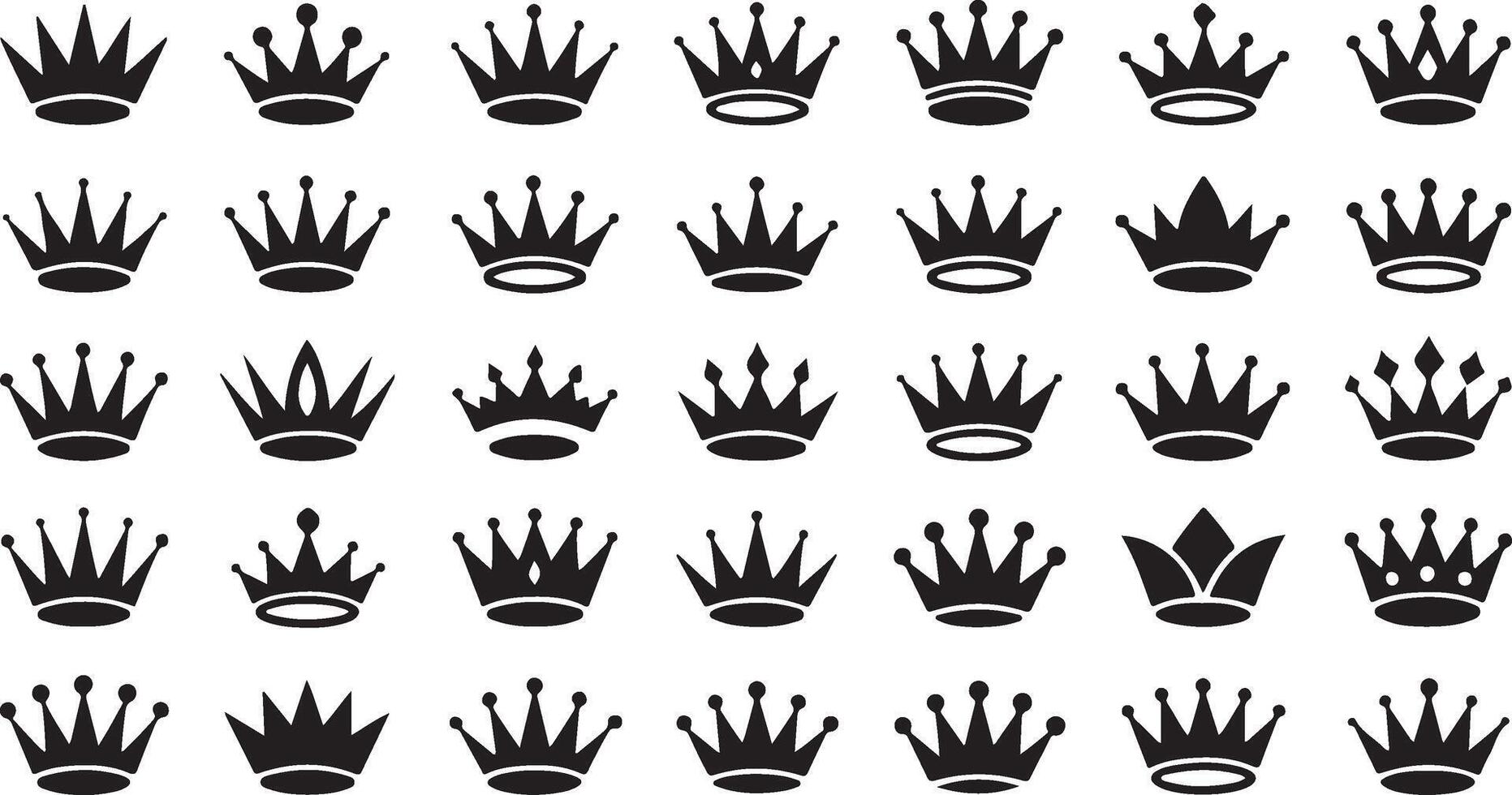 a set of crowns on a white background vector