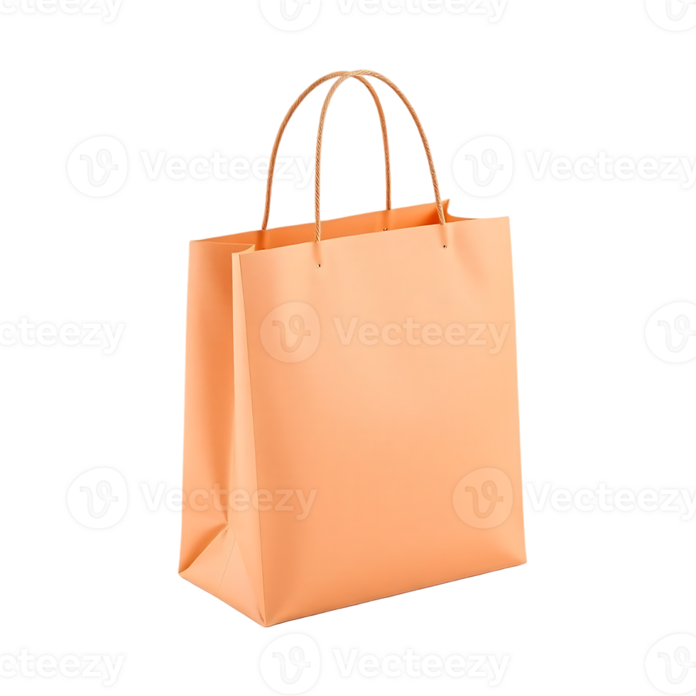 Peach-colored Shopping Bag with Handles png