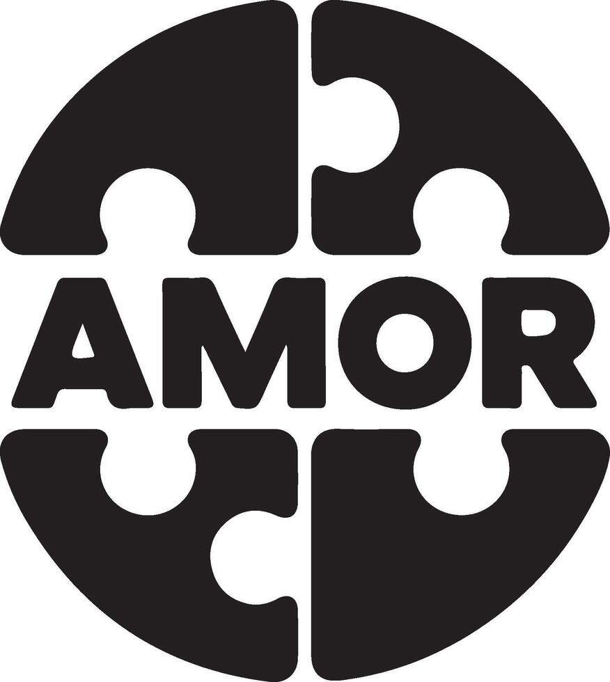 Round puzzle logo design four piece interlocking circular puzzle pieces forming a complete logo vector