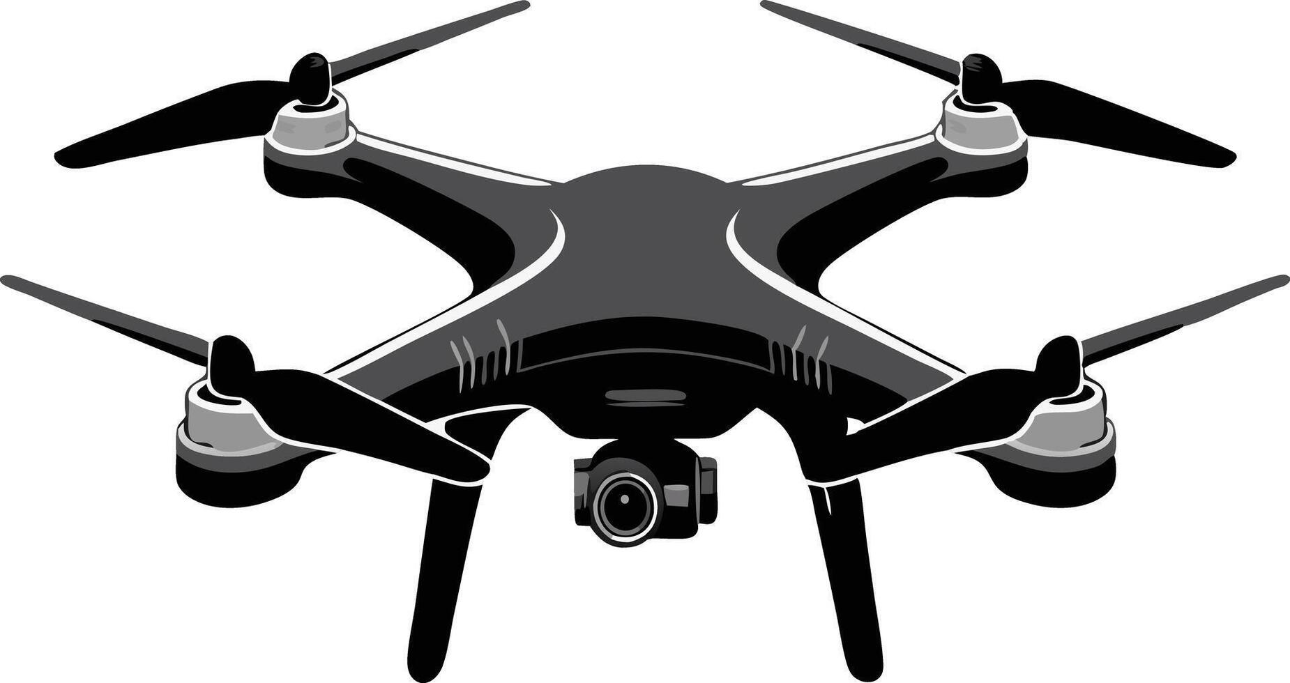 Drone illustration of quadrocopter in a modern and clean style highlighting technology and innovation suitable for tech websites and marketing campaigns vector