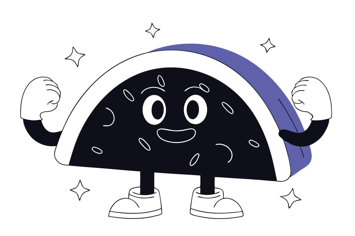 Happy smiling taco with googly eyes cruising in a cheerful cartoon car a delightful character design for food trucks menus and kids merchandise vector