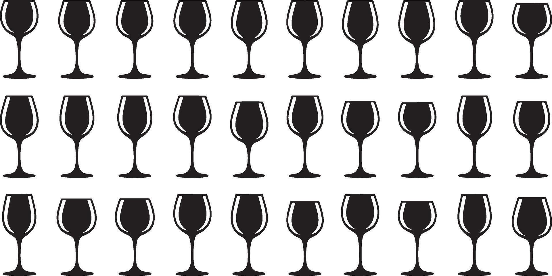 A colorful set of wine glasses detailed illustration for design projects vector