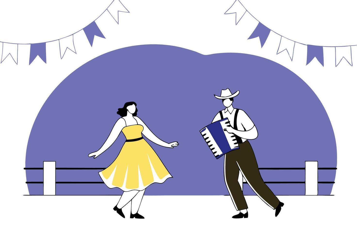 Joyful couple dancing with woman in yellow dress and man in motion great for romantic lifestyle content party visuals and celebratory digital graphics vector