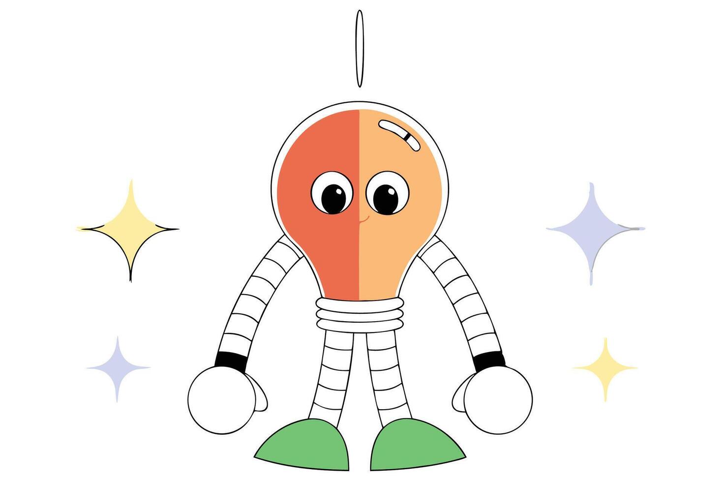 Adorable cartoon style lightbulb character with large expressive eyes designed to engage and charm viewers vector