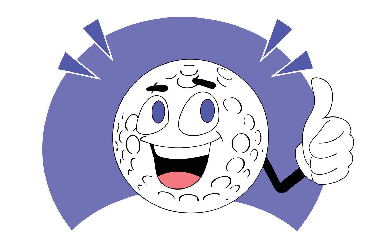 Smiling Cartoon Golf Ball Character Giving a Friendly Gesture for Sports and Recreational Design Concepts vector