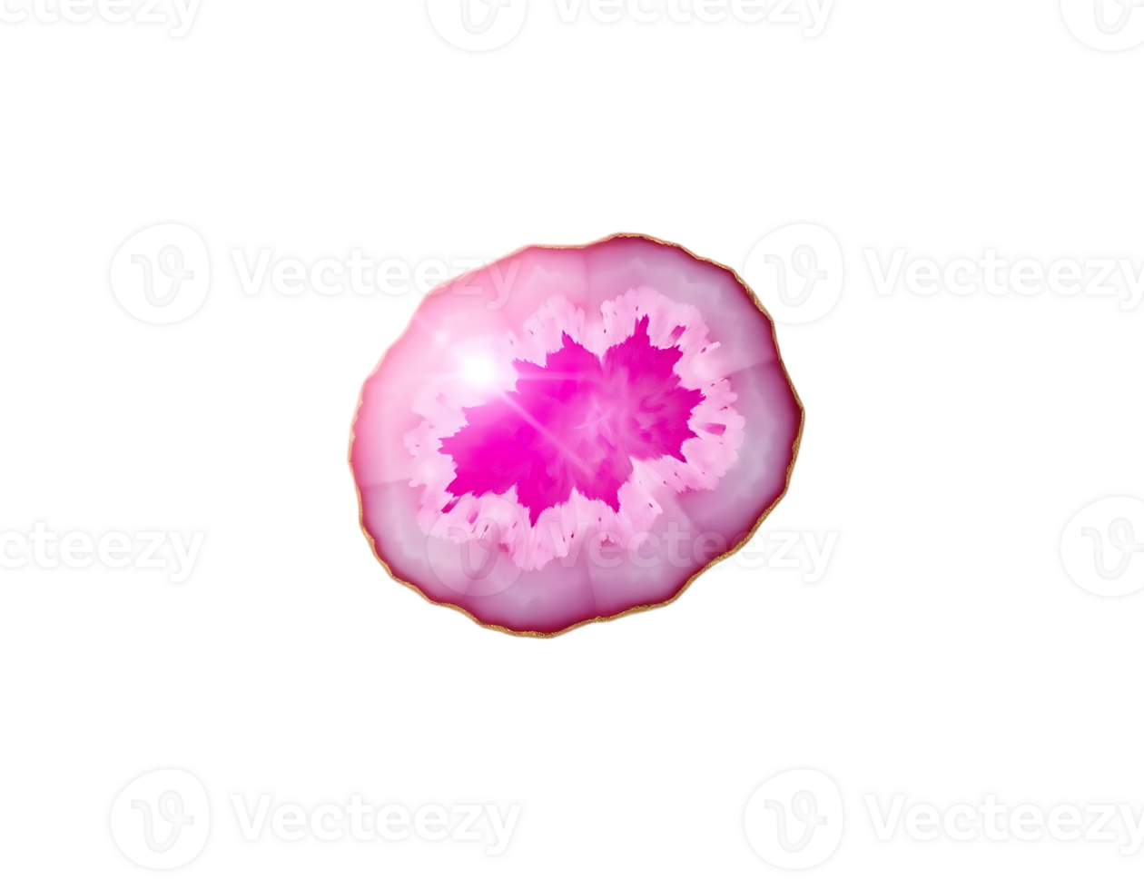 Pink Agate Gemstone Slice with Transparent Background png