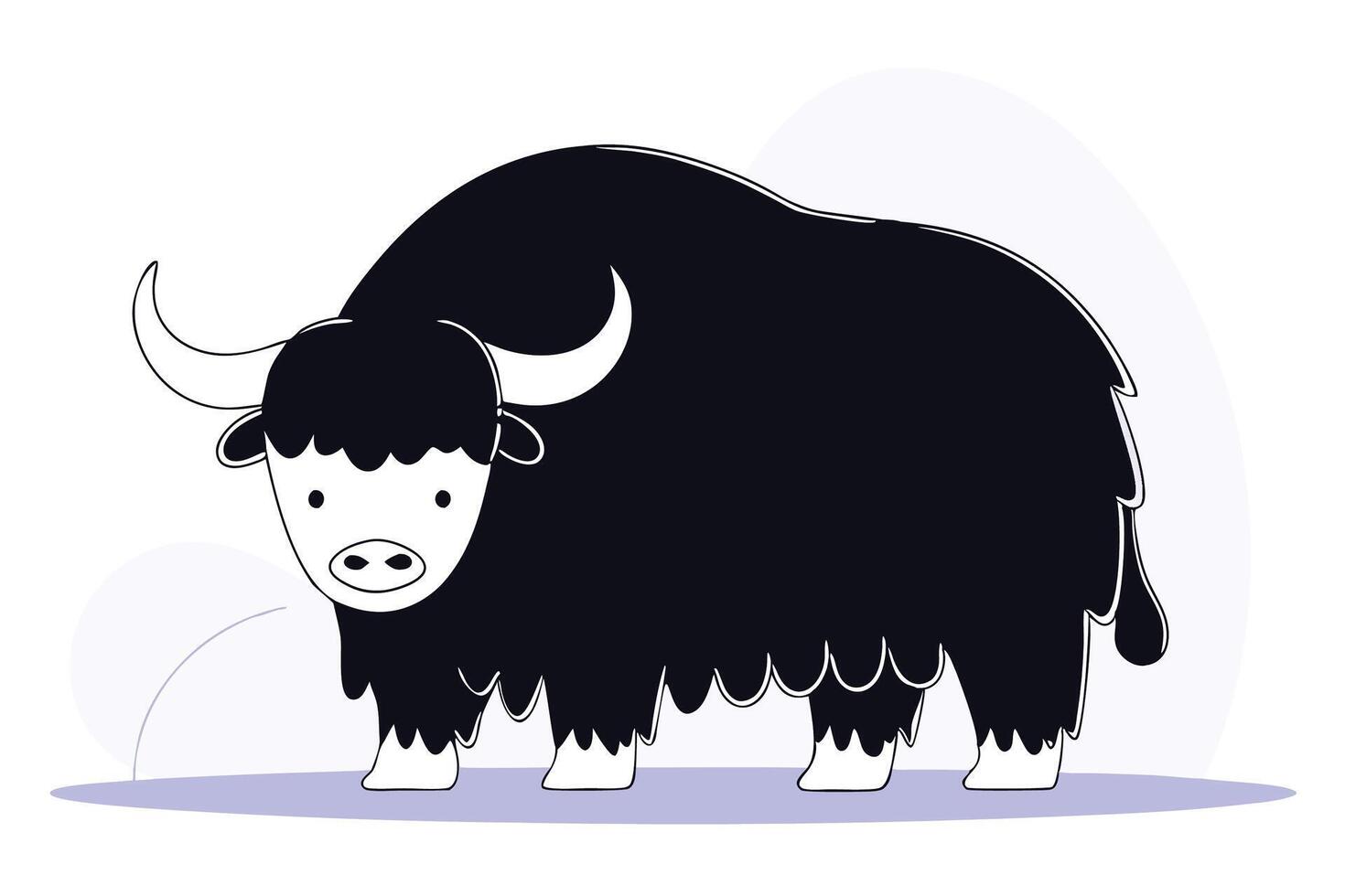 Charming and Furry Orange Shaggy Bison Character Illustration on a Calming Blue Background Great for Storybooks Posters and Wildlife Awareness Materials vector