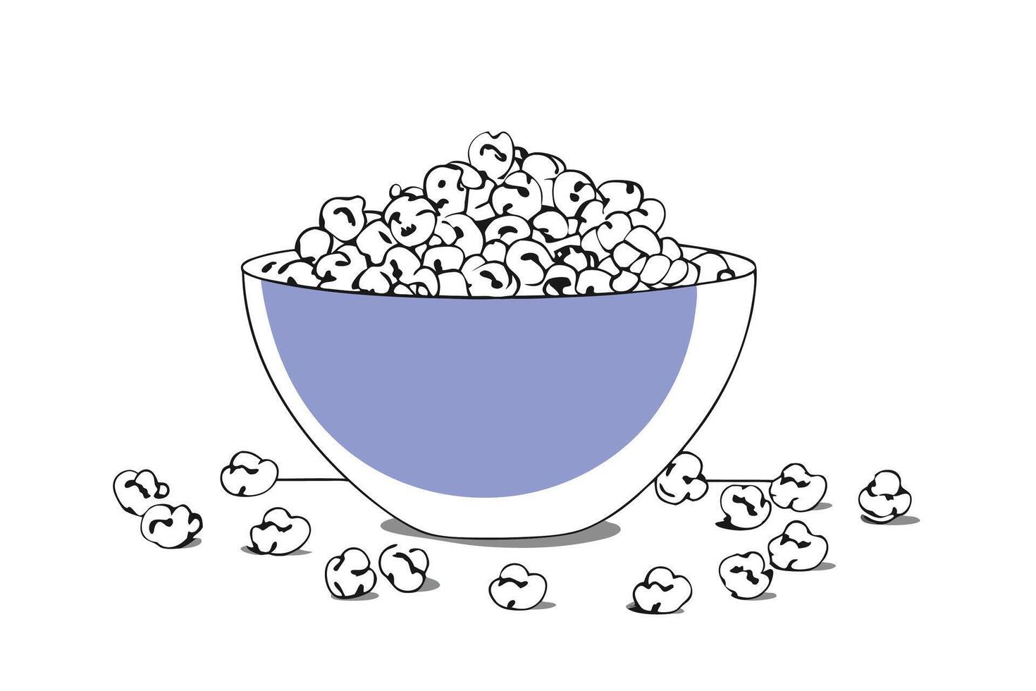 Fresh buttery popcorn served in a clean white bowl captured in a studio setting great for snack branding movie night visuals or food-related marketing vector