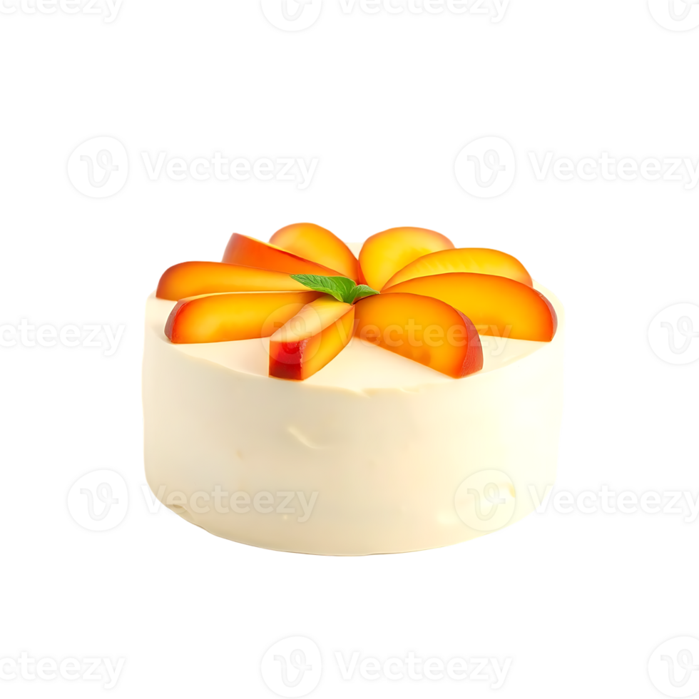 Delicious Peach Cake with Fresh Fruit Slices png